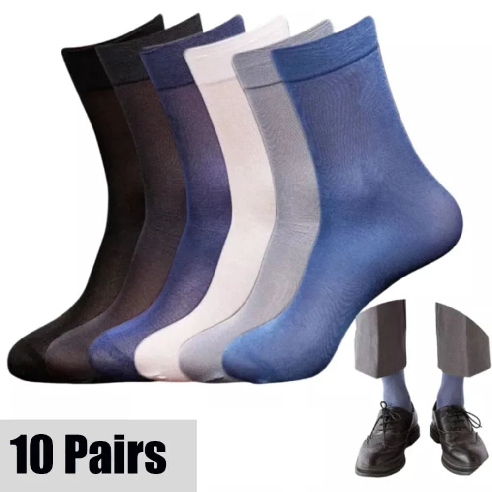 Silk Sock Bamboo - 10 أزواج من الجوارب الرجالية المصنوعة