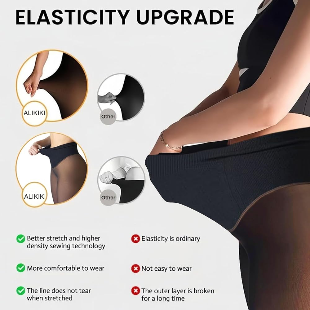 بنطلون ضيق مبطن بالفليس بخياطة - مراجعة Tights Pantyhose Sheer وسعره